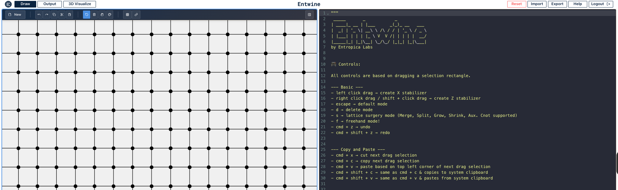 The draw tab in entwime
