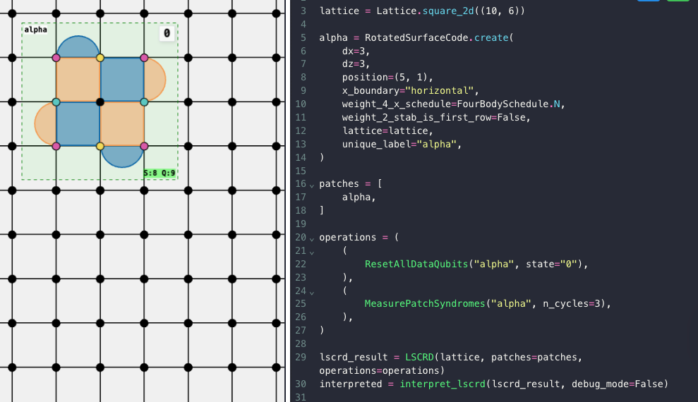 Growing a rotated surface code patch